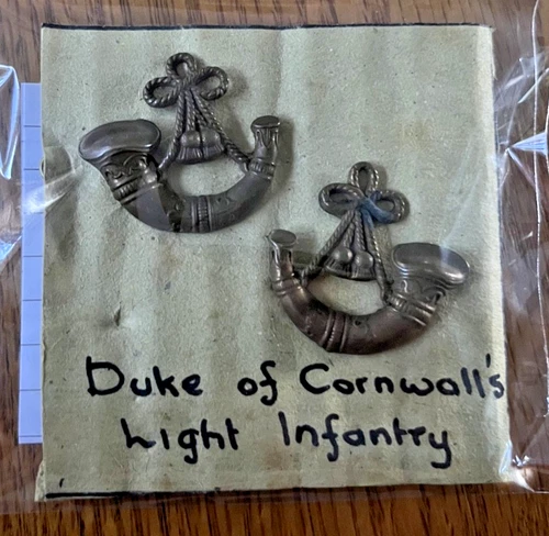 WW1 Oxfordshire Regiment (?) Collar Badges, 3 Loop, Brass, Lugs, Genuine.