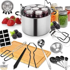 "Canning Supplies Starter Kit Stainless Steel Canning Set Tools Rack Ladle Measu