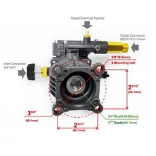 For 6.5Hp to 8.5Hp Engine (2200 - 3800PSI) Aluminium Petrol Pressure Washer Pump