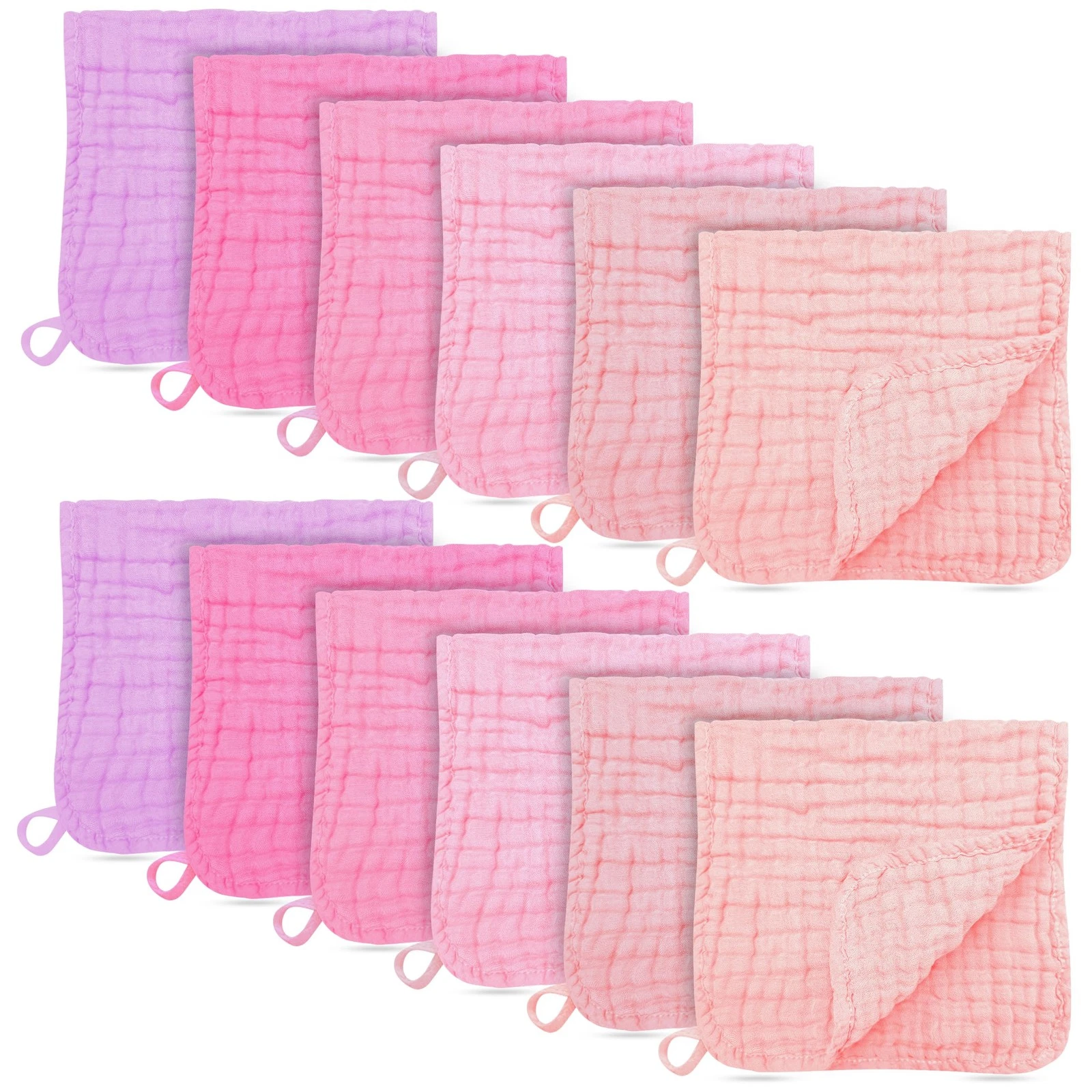 QUEEN 12 Pack Muslin Burp Cloths - Large 20" x 10", Ultra Absorbent 100% Cott...