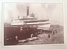 Steamer Ticonderoga SHIP Rutland Railway Track 1955 Postcard SHELBURNE VT Museum