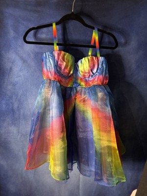 Club Exx Dolls kill Rainbow Dress Xs | eBay