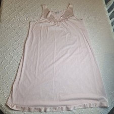 Vintage Vassarette Nightgown Pink Sleeveless V Neck Nylon USA Made Size Small