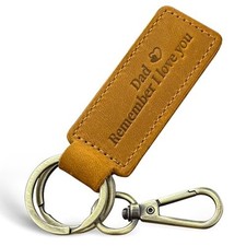 Dad Keychain - Remember I Love You Dad, Leather Keychain for Father from