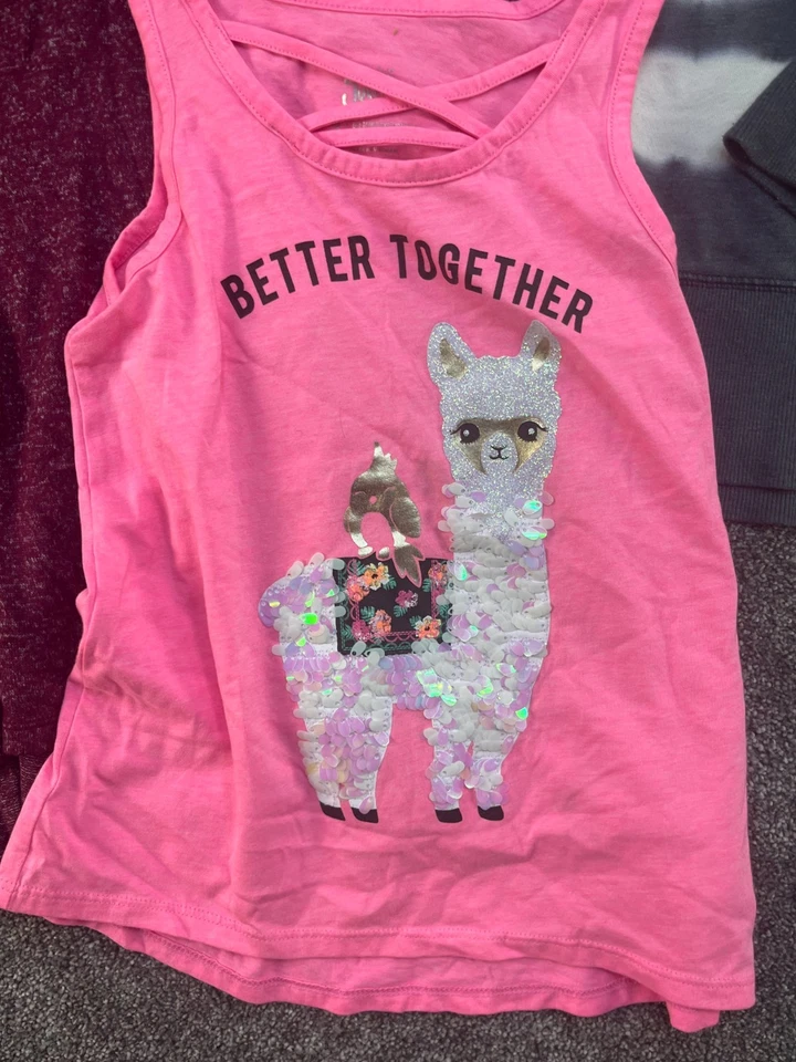 Lote de 4 pijamas con capucha Justice Girls varios tops tallas 8 Foto 2 de 4