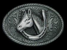 UC07130 NOS GREAT  HORSE  HORSESHOE  WESTERN  COWBOY BELT BUCKLE