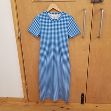 MNG Mango Dress Blue and White Fitted Size M