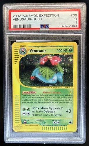 2002 Pokemon Expedition Set Venusaur Holo #30/165 PSA 1