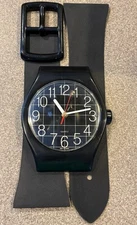 - VTG 80’s -Quartz Jumbo Plastic Black “Wristwatch” Wall Clock- Post Modern