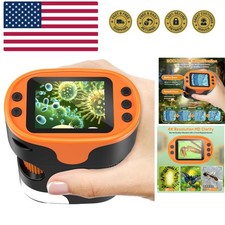 1000X Handheld Microscope for Kids 4K 2.0" Screen Rechargeable Mini Pocket Di...