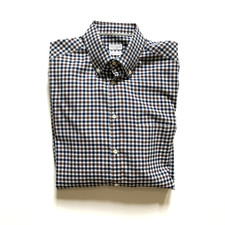 Brunello Cucinelli Check Plaid Button Down Shirt Mens Large Brow Blue Basic Fit