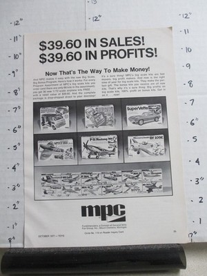 magazine ad 1977 MPC General Mills toy model kit Corvette P-51 Mustang Supervan
