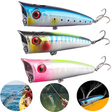 Topwater Popper Frog Surface Lure Crankbait Pike Perch Chub Fishing Baits Tackle