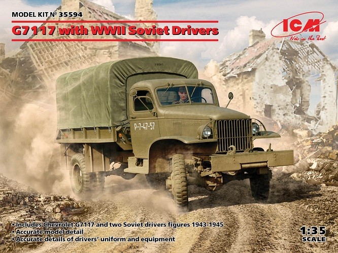ICM 35594 - 1:35 G7117 with WWII Soviet Drivers - New