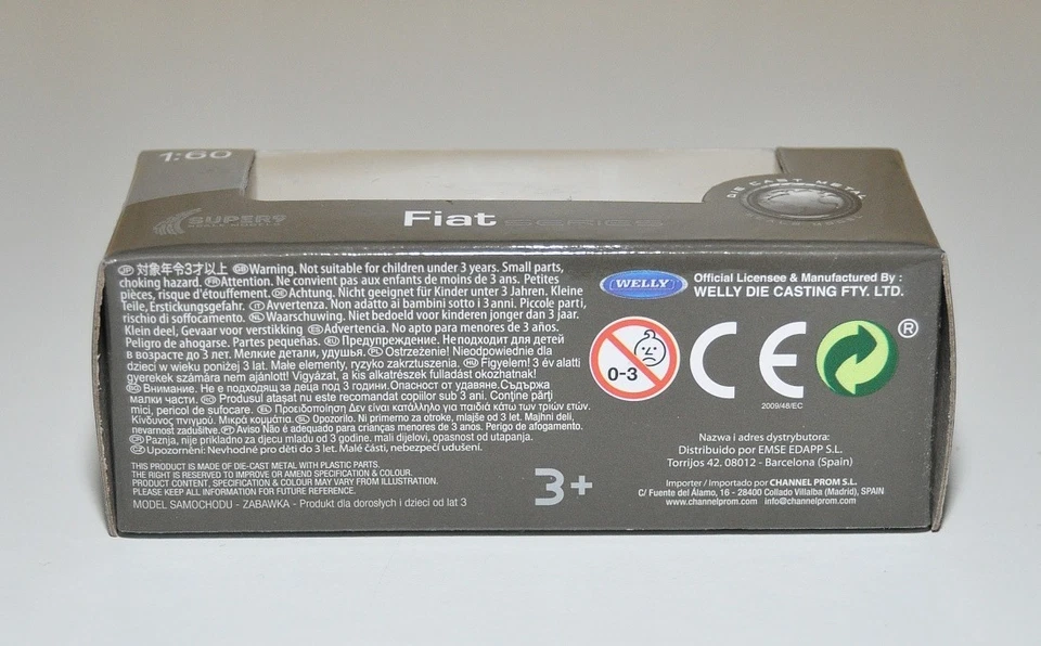 Welly Fiat Nuova 500 bianca Super9 scala 1:60 - Immagine 3 di 3