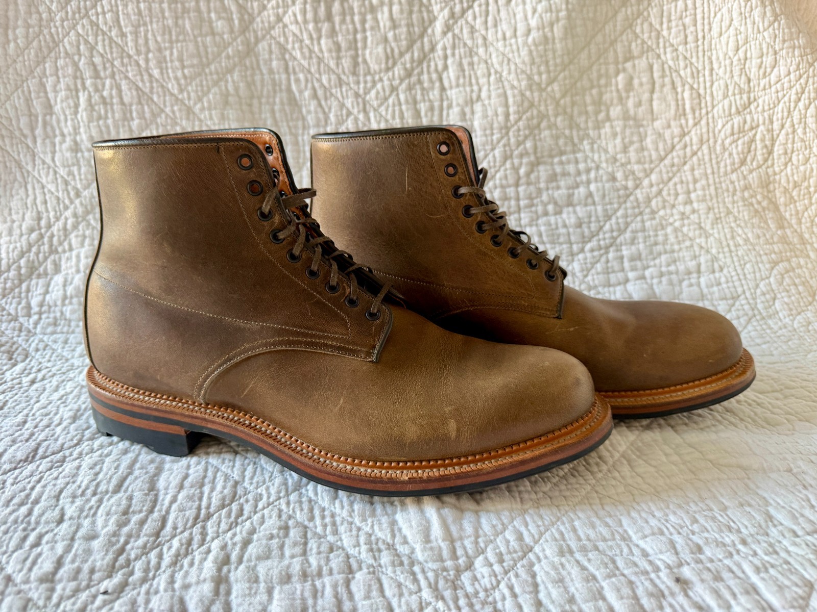 Viberg Navvy Boot in Horween Charcoal Cypress- Size 9