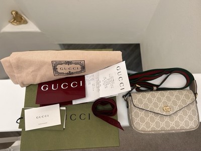 Authentic Gucci Ophidia Pochette GG Supreme 764961 2ZGMN 9643 Beige/Oatmeal