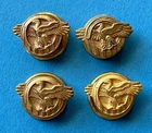 4 Vintage WWII US Military Honorable Discharge, Lapel Button, Ruptured Duck WW 2