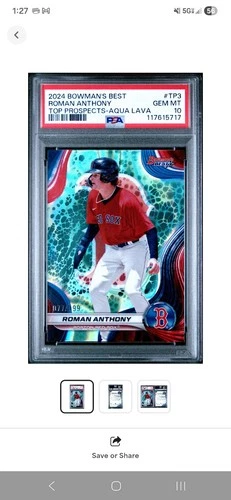 2024 Bowmans Best Roman Anthony-Aqua Lava Rookie (RC) TP3 #77/199 PSA 10 Low Pop