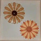 Lot of 2 Large Vintage Flower Brooch Pins Enamel Daisy Floral Costume Jewelry