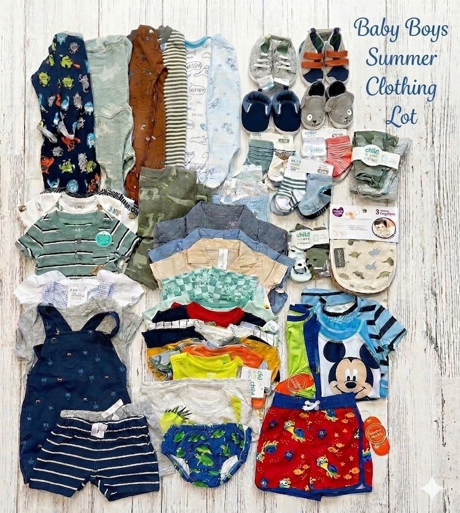 NWT/NWOT HUGE LOT Baby Boy Clothing & Shoes, 65+ pieces!! Size NB-6M
Opens in a new window or tab
