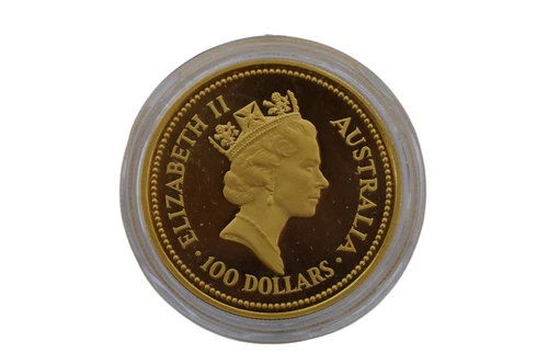 1988 1oz 9999 Gold Australian Nugget Pride of Australia $100 Proof Coin - Picture 2 of 3