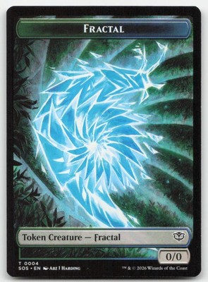 Fractal // Spirit Double-Sided Token 4-10 SOS Secrets of Strixhaven Magic MTG NM