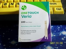 100 ONE TOUCH VERIO TEST STRIPS, 1 BOX OF 100, EXP  1-31-27, GOOD SEALED BOX