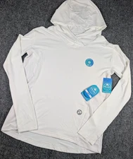 Pelagic Ultratek Pro Long Sleeve Hooded Sun Shirt Mens Small White Fishing NWT