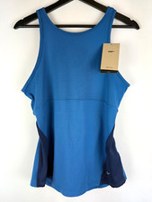NEW Nike Women's Blue Ribbed Training Fitness Yoga Dri-Fit Tank Top Large L