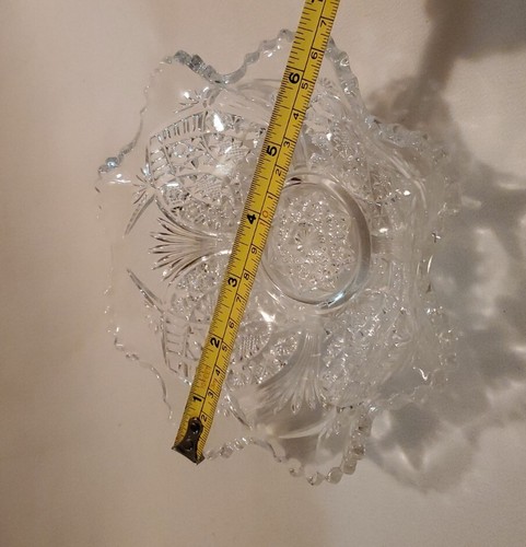 Pressed Glass Ruffled Saw Tooth Salad Bowls Dish Arch Pattern Vintage Clear - Picture 4 of 5