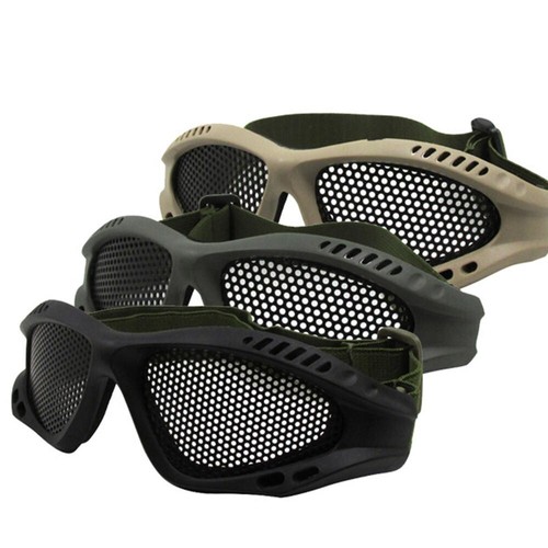 Tactical Mesh Glasses Protection Steel Mesh Lens Goggles Paintballing Airsoft - Picture 2 of 15