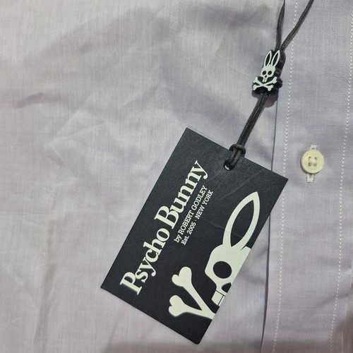 NEW Psycho Bunny Shirt Mens Medium Blue Poplin Button Up Long Sleeve Oxford Golf - Picture 5 of 13