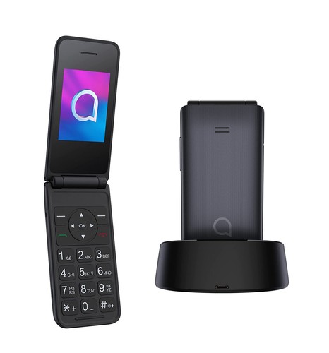 Alcatel 3082X Folding Mobile 4G Dark Grey Flip Phone Big Button Unlocked Docket - Afbeelding 2 van 11