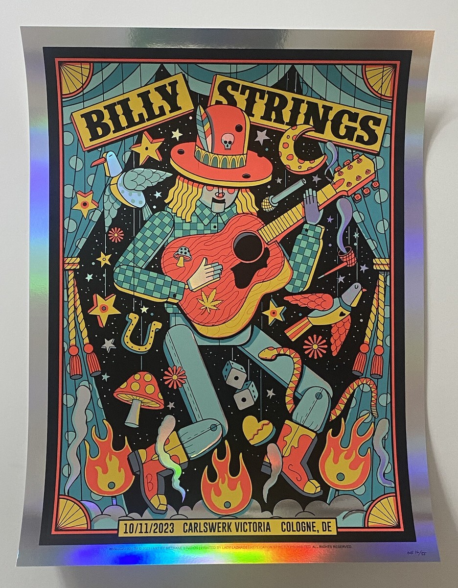 Billy Strings Poster Cologne DE Europe Tour 11/10/23 Silkscreen