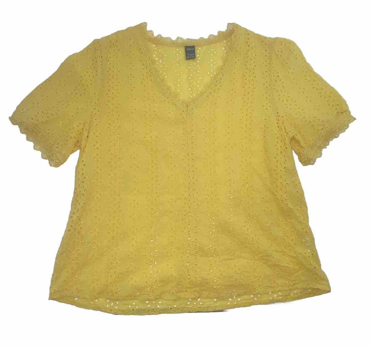 Elesomo Women's V-Neck Short Sleeve Cotton Tee - Casual Summer T-Shirt, Yellow, X-Large - View #5