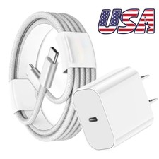 PD 20W Fast Wall Charger USB-C to Type-C Cable For iPhone Air 15 16E 17 Samsung
