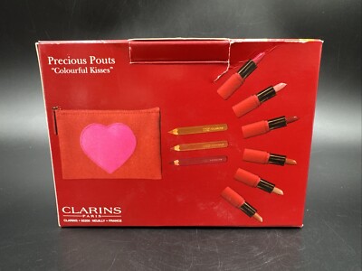Clarins Paris Precious Lips Collection Colorful Kisses Gift Set With Bag
