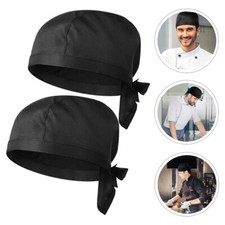 2Pcs Chef Turban cooking hat food service hat Beanie Hat Bakery Hat