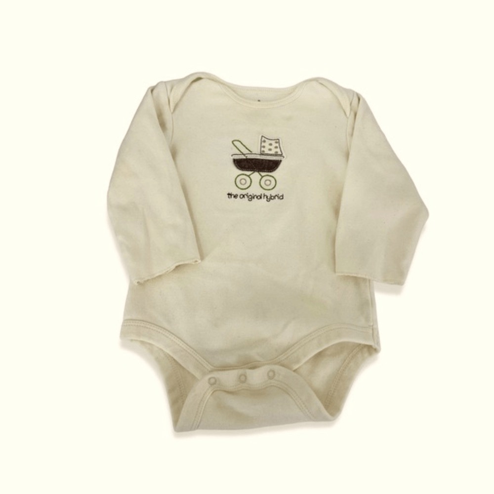 Gap Bodysuit long sleeve organic cotton baby triplets cream white