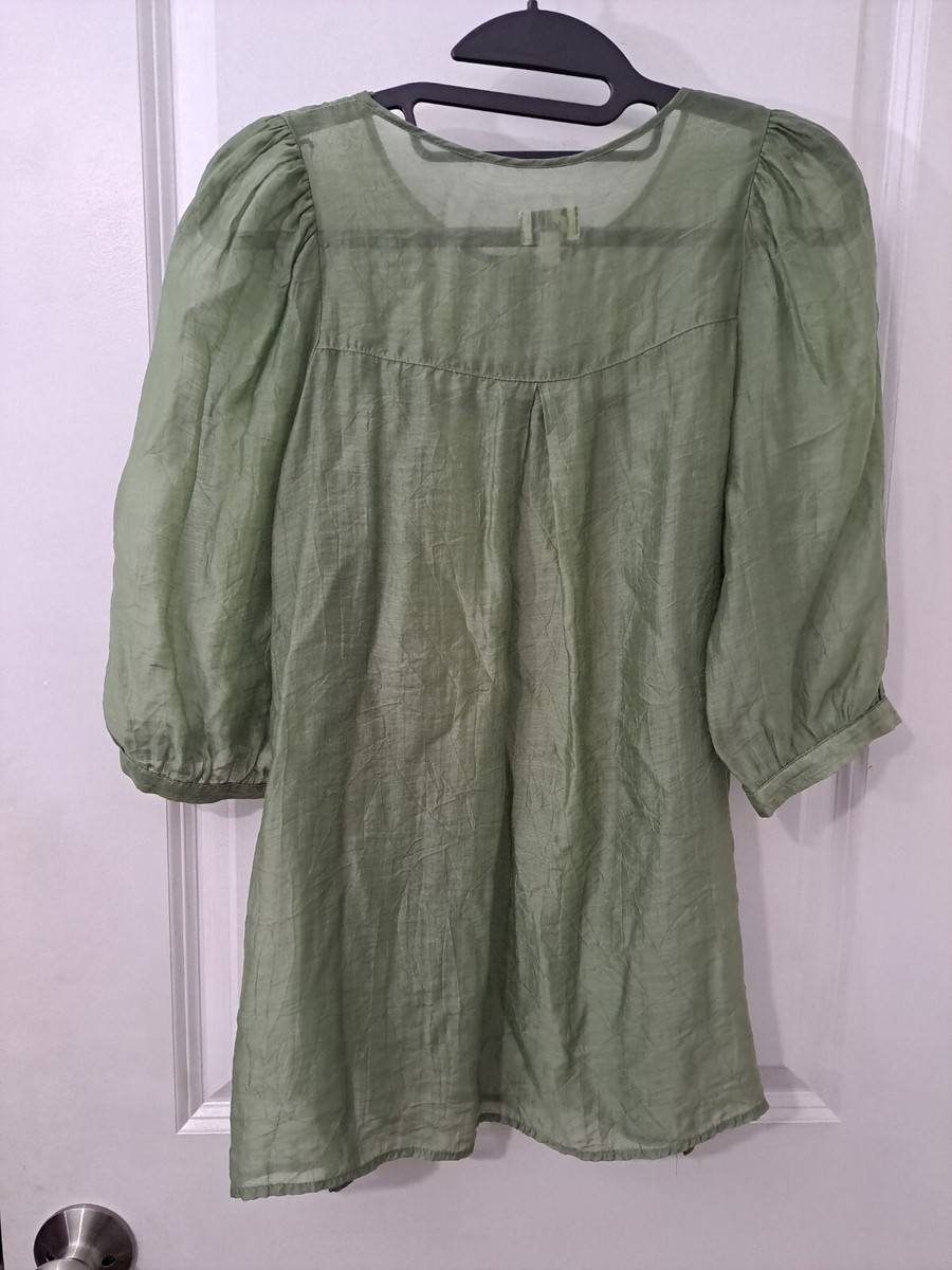 トップス digne / sheer shirt - moss green digne / sheer shirt - moss green