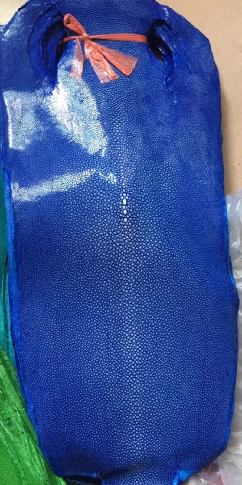 Royal Blue Polished Real Stingray Leather Hide Shagreen Skin Pelts 4-10 Inch