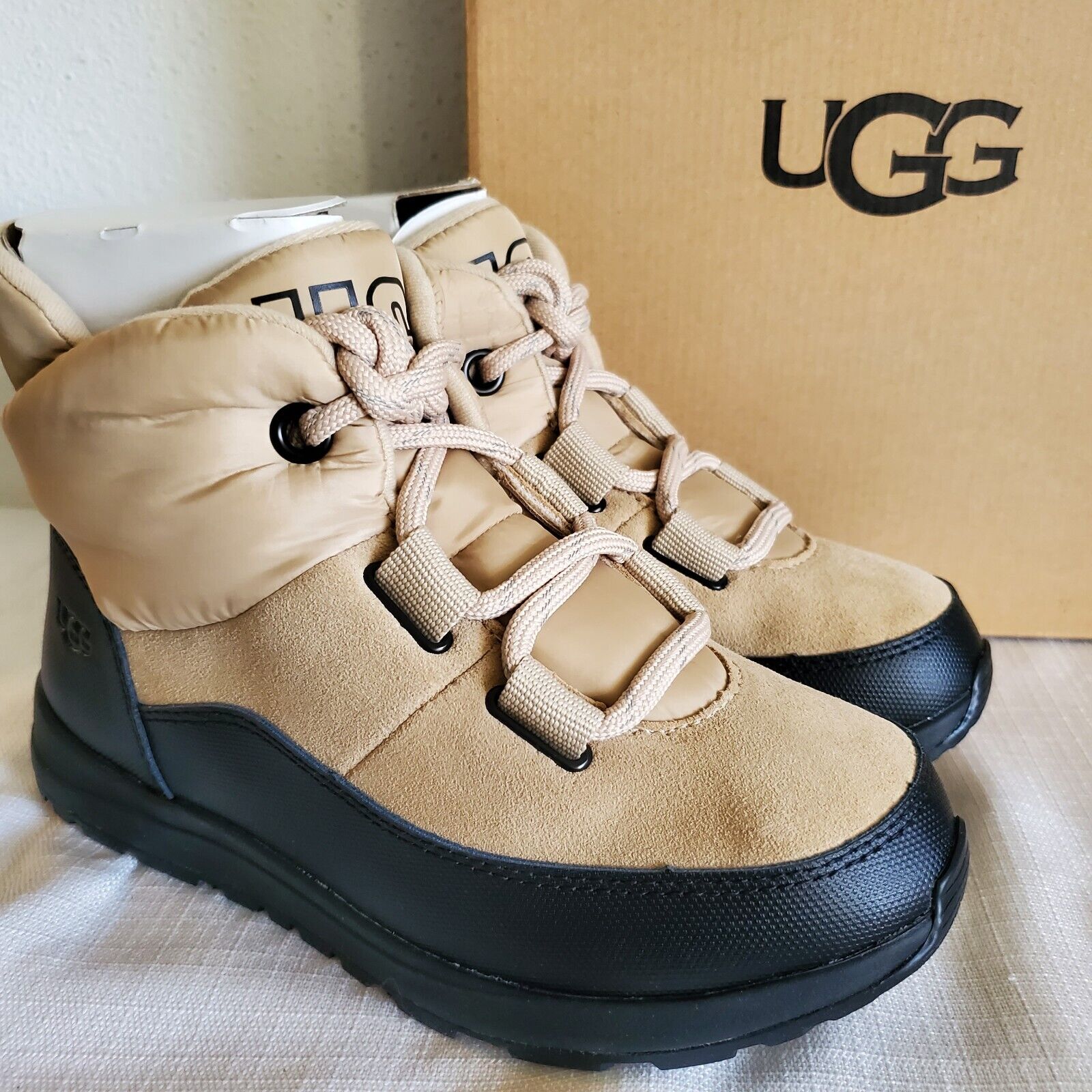 BIG KIDS 5 MUSTARD SEED UGG 1143780K YOSE PUFFER LACE-UP LEATHER