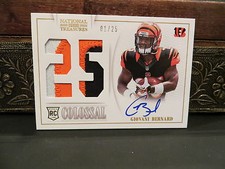 National Treasures Autograph Rookie Jersey Bengals Giovani Bernard 01/25  2013