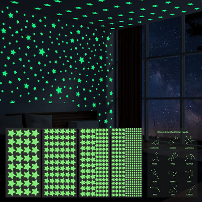 521 St Leuchtsterne Wandsticker Kinderzimmer,Glow in the Dark Sterne Sternenhimm