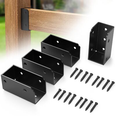 4 Pcs 2 x 4  Stainless Steel Deck Railing Brackets Connectors 2x4 Brackets 2x...