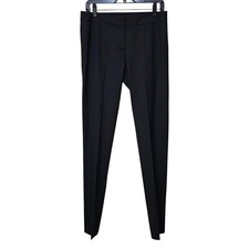 Theory Black Stretch 90 Wool Straight Leg Trousers Dress Pants Sz 6 B0911220
