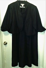 PLUS SIZE WOMENS 28W 3X BLACK DRESS W/BOLERO JACKET LBD LITTLE BLACK DRESS NEW