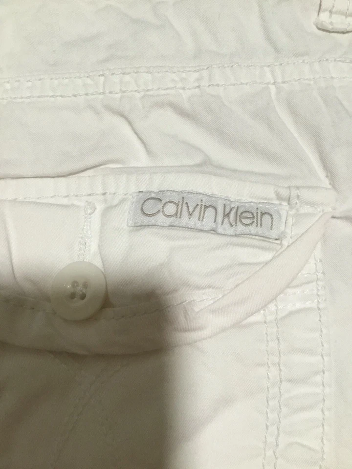 Pantalones cortos para mujer Calvin Klein Jeans blancos mezcla de algodón talla 6 Foto 3 de 4