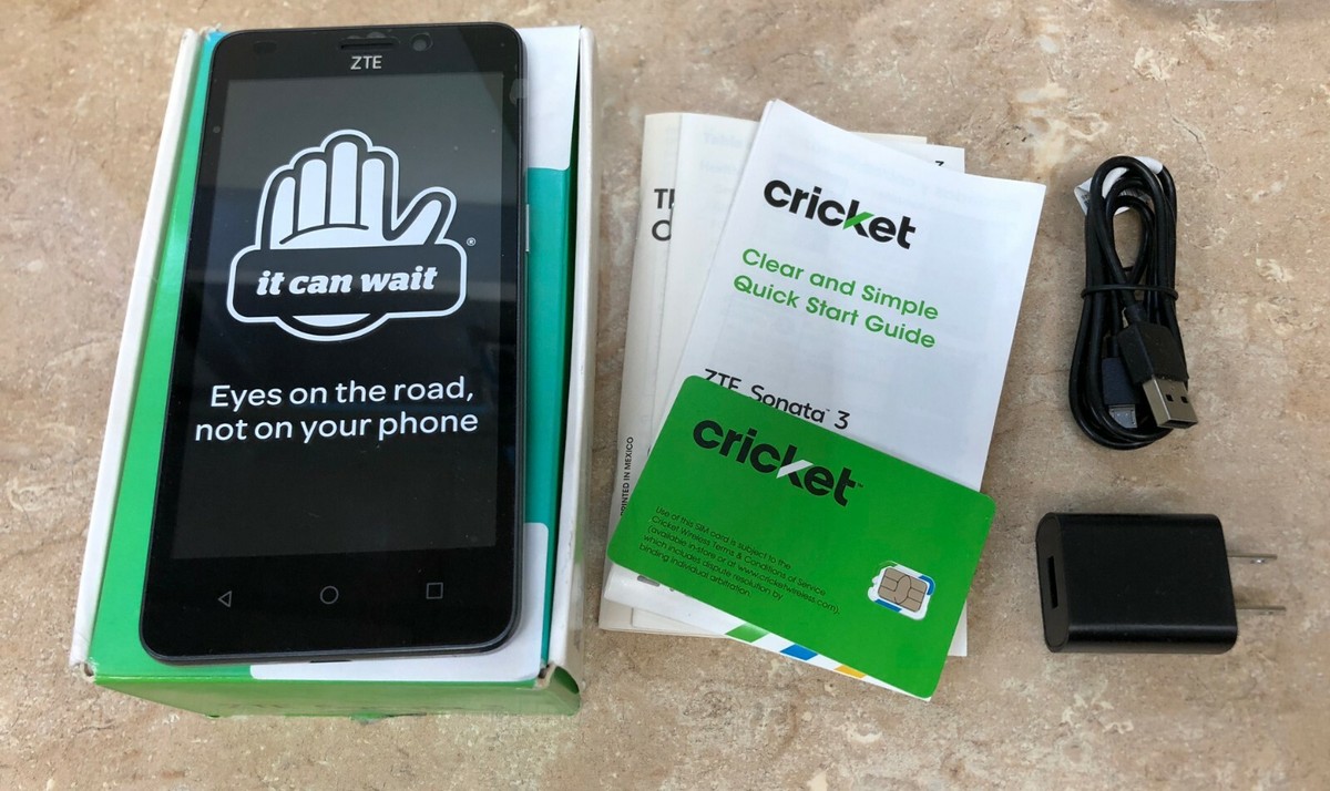 NEW ZTE Sonata 3 Smartphone 8GB Cricket/AT&T Blue Android